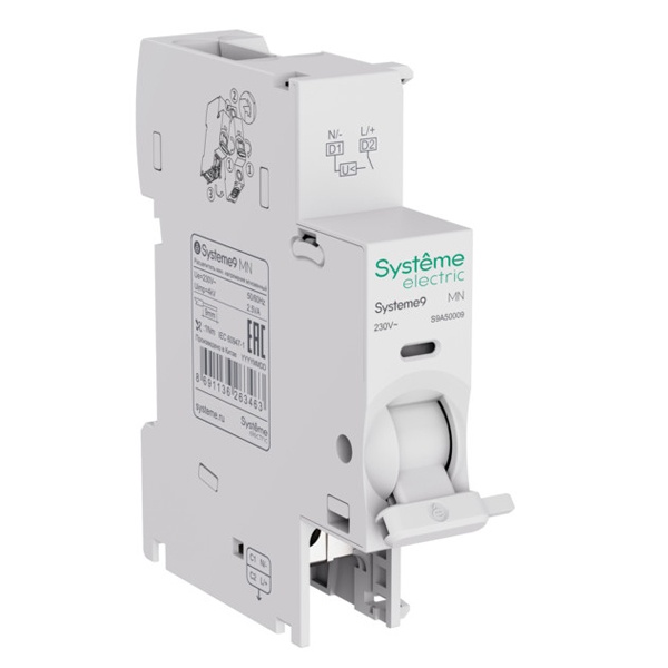 Расцепитель минимального напряжения мгновенный SE Systeme9 MN 220-240В