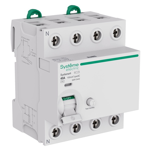 УЗО SE Systeme9 электромеханическое 40А 100мА тип AC 4П (ВДТ)