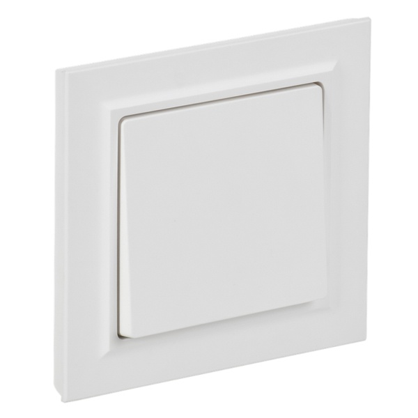 Выключатель 1-клавишный ИЭК BRITE 10А в сборе арктический белый (ВСР10-1-0-БрАБ)