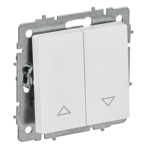 Выключатель жалюзи ИЭК BRITE 10А арктический белый (ВС10-1-5-БрАБ)