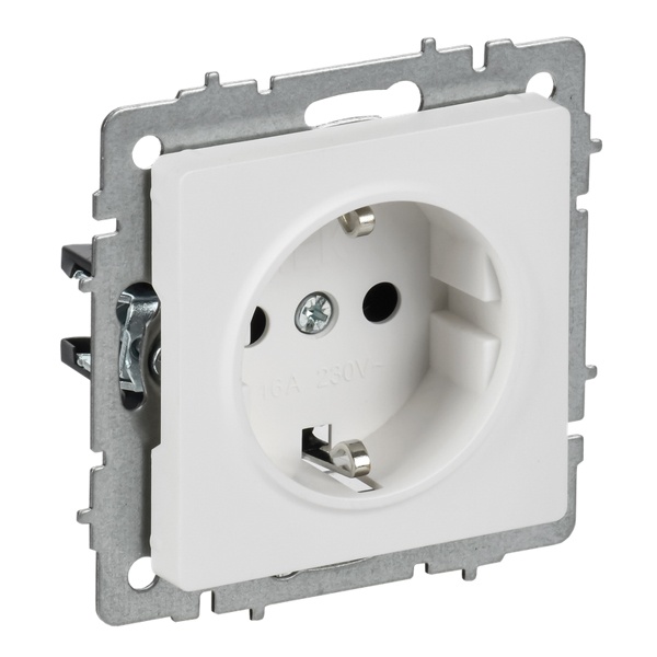 Розетка ИЭК BRITE 2P+E Schuko 16А арктический белый (РС11-1-0-БрАБ)