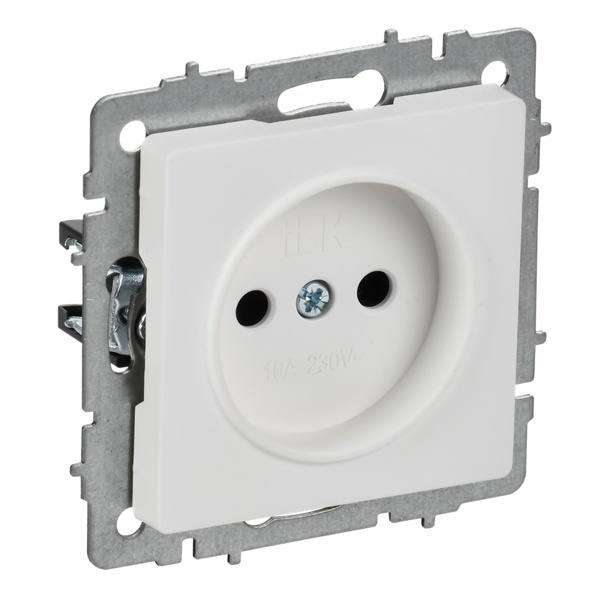 Розетка ИЭК BRITE 2P 10А арктический белый (РС10-1-0-БрАБ)