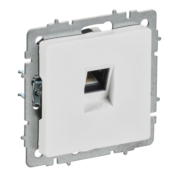 Розетка компьютерная ИЭК BRITE RJ45 кат.5E арктический белый (РК10-БрАБ)