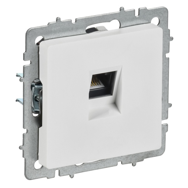 Розетка компьютерная ИЭК BRITE RJ45 кат.6 арктический белый (РК11-БрАБ)