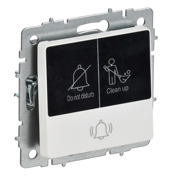 Кнопка звонка с индикацией для отелей ИЭК BRITE 10А арктический белый (ВС10-1-9-БрАБ)