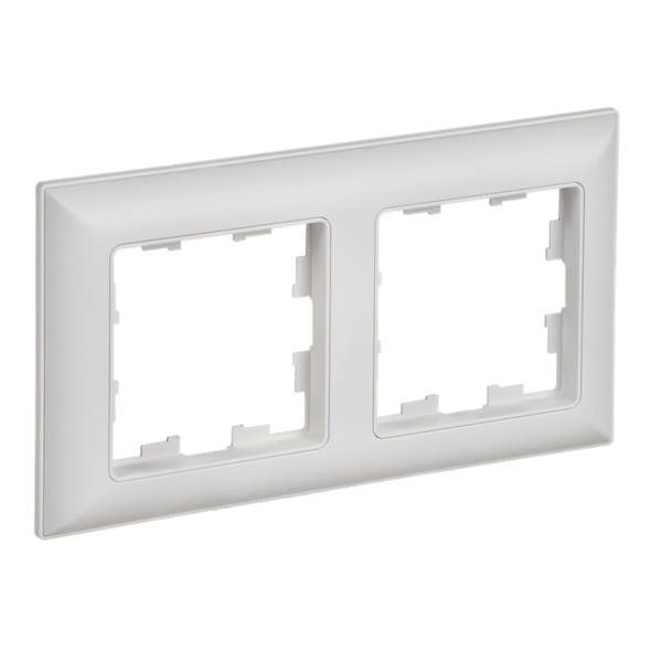 Рамка на 2 поста ИЭК BRITE пластик арктический белый/белый (РУ-2-БрАБ)