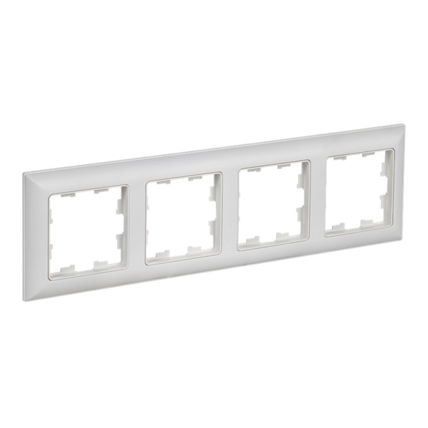 Рамка на 4 поста ИЭК BRITE пластик арктический белый/белый (РУ-4-БрАБ)