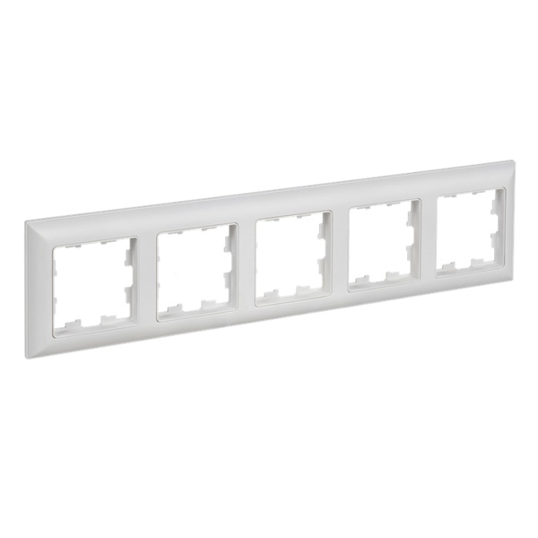 Рамка на 5 постов ИЭК BRITE пластик арктический белый/белый (РУ-5-БрАБ)