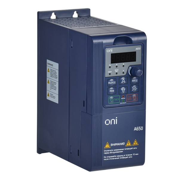 Преобразователь частоты ONI (ИЭК) A650 380В 3Ф 1,5кВт 4,2А со встроенным тормозным модулем