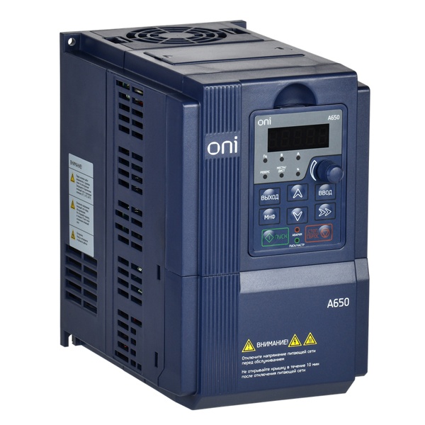 Преобразователь частоты ONI (ИЭК) A650 380В 3Ф 5,5кВт 13А со встроенным тормозным модулем