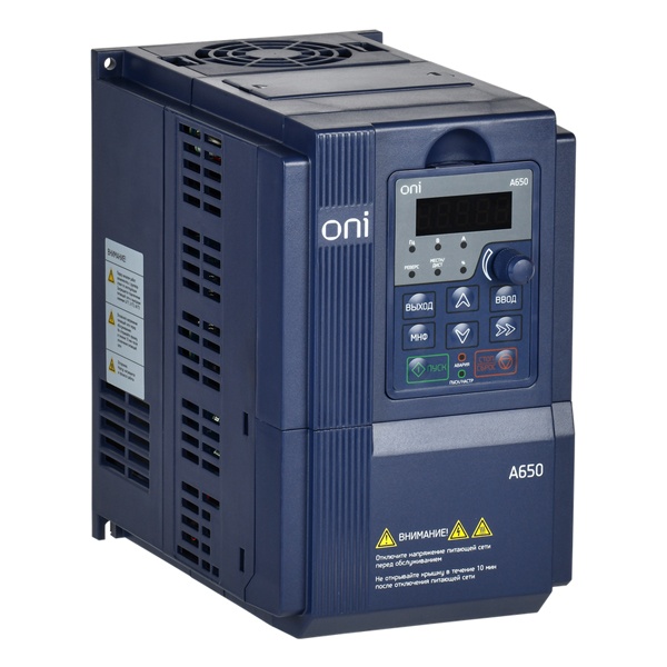 Преобразователь частоты ONI (ИЭК) A650 380В 3Ф 7,5кВт 17А со встроенным тормозным модулем
