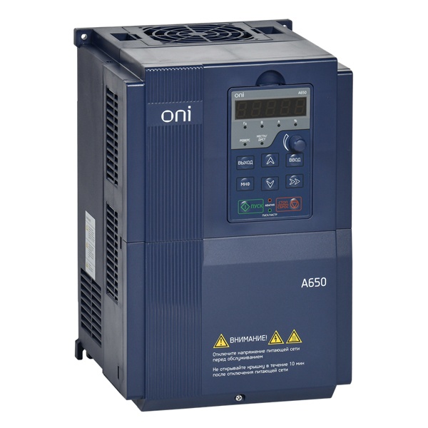 Преобразователь частоты ONI (ИЭК) A650 380В 3Ф 18,5кВт 37А со встроенным тормозным модулем