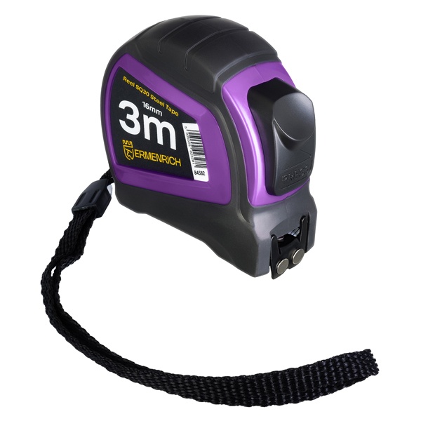 Рулетка Ermenrich Reel SQ30, длина полотна 3м, ширина полотна 16мм, фиолетовый