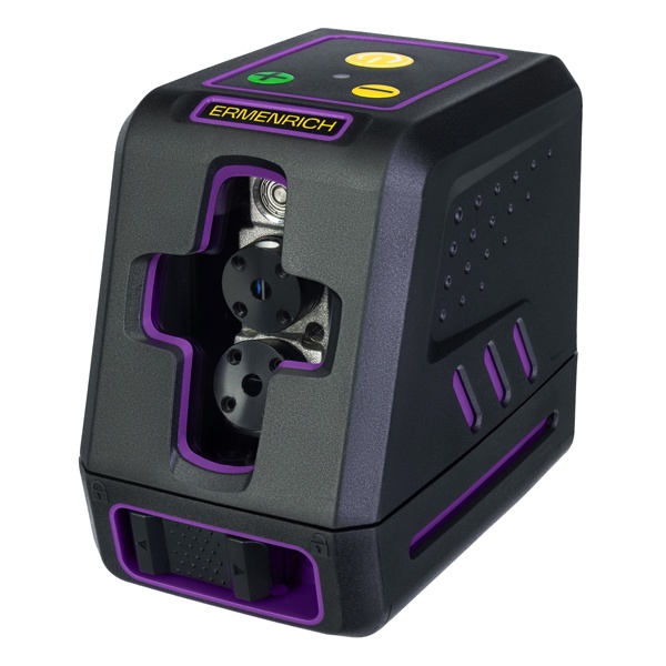 Лазерный уровень Ermenrich BASE LT40, 2 линии, цвет лазера зеленый, диапазон до 30 м, фиолетовый