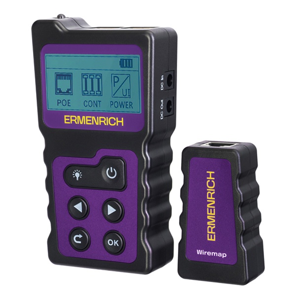 Кабельный PoE-тестер Ermenrich NetGeeks NP25, фиолетовый