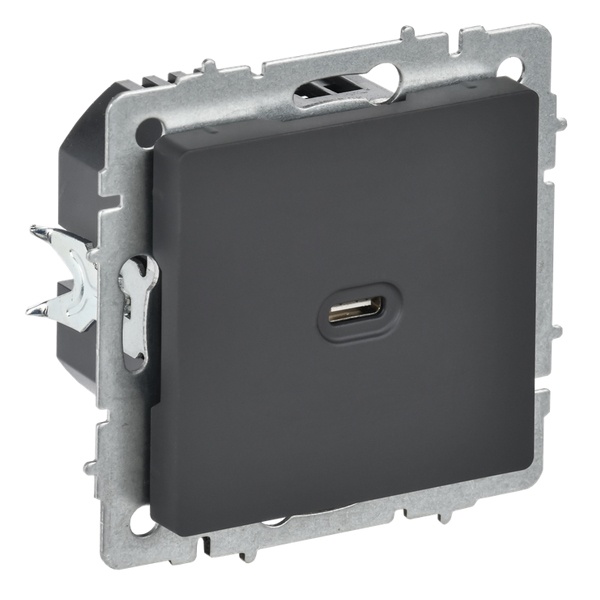 Зарядка высокоскоростная ИЭК BRITE USB С 65Вт графит (РЮ12-1-БрГ)