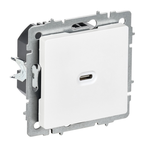 Зарядка высокоскоростная ИЭК BRITE USB С 65Вт арктический белый (РЮ12-1-БрАБ)