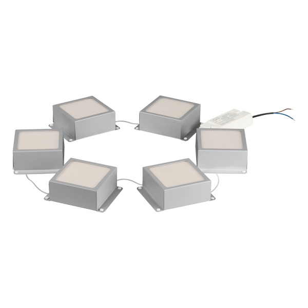 Светильник светодиодный ЭРА SPO-646-3-5K-S6 36W 5000K 3420Lm серый грильято 89x89 комплект 6 кубиков