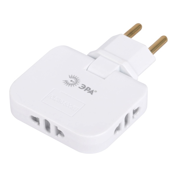 Разветвитель на 3 розетки ЭРА SPF-3-FL 10А белый