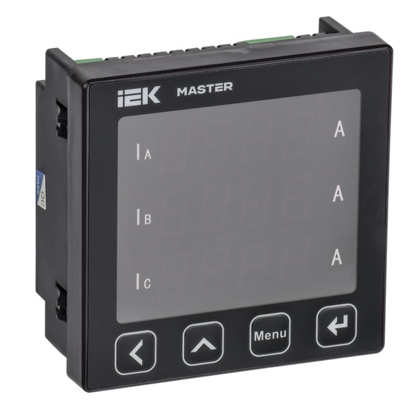 Амперметр цифровой щитовой ИЭК MASTER трехфазный RS-485 96х96мм LCD