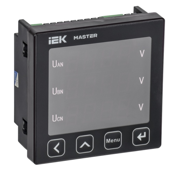 Вольтметр цифровой щитовой ИЭК MASTER трехфазный RS-485 96х96мм LCD