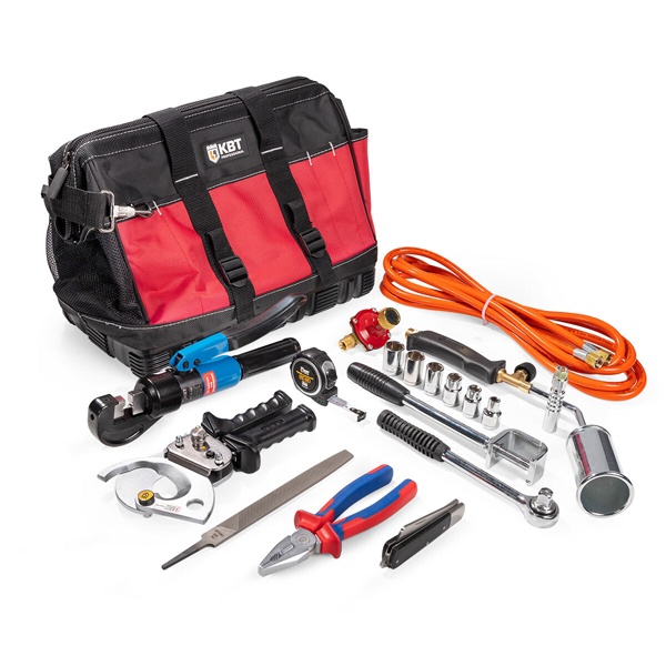 Набор инструментов КВТ для монтажа муфт НИМ-70, 8 предметов в сумке