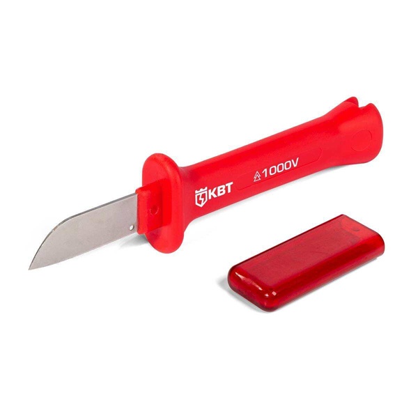 Нож диэлектрический КВТ НМИ-12 Практик монтерский прямое лезвие для работ под напряжением до 1000 В