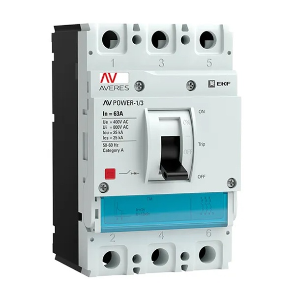 Автоматический выключатель EKF AV POWER-1/3 3P  80А расцепител TM 10 xln 35kA TR (автомат электрический)