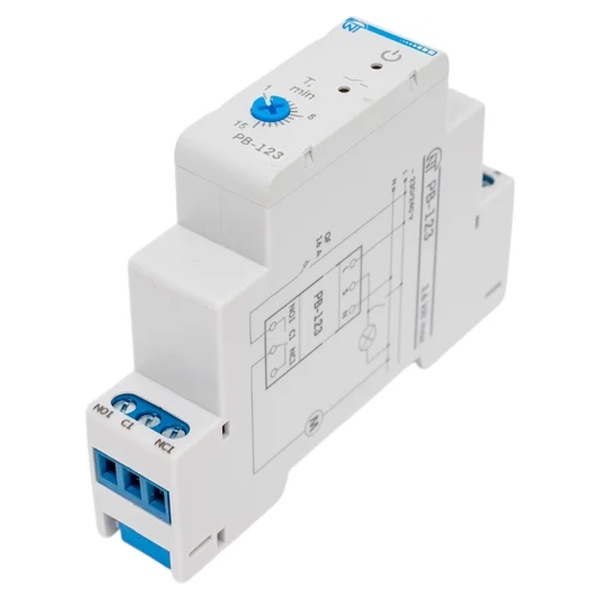 Реле времени Новатек РВ-123 с задержкой на отключение нагрузки (вентилятора) 16А 1НО/НЗ