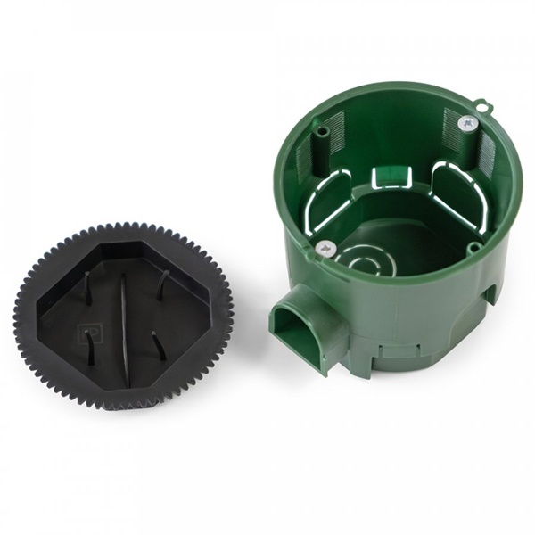 Коробка установочная Промрукав углубленная безгалогенная (HF) 68х60 подрозетник скрышкой (8шт/уп)