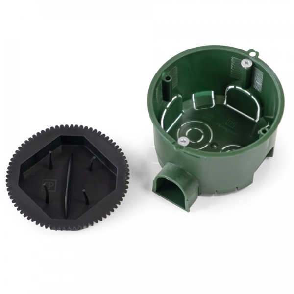 Коробка установочная Промрукав безгалогенная (HF) 68х45 подрозетник с крышкой бетону (8шт/уп)