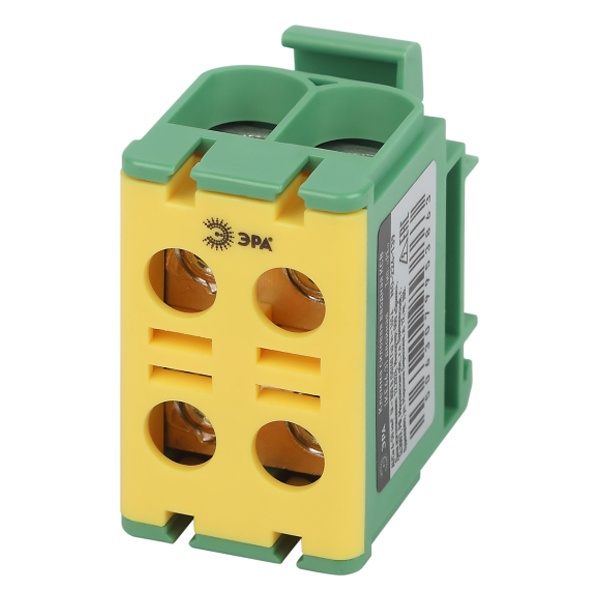 Клеммы силовые вводные КСВ ЭРА NO-224-139 двойная (KE66.3) 6-50 мм2 PE желтая/зеленая