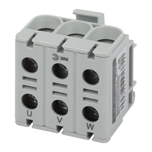 Клеммы силовые вводные КСВ ЭРА NO-224-143 тройная (KE61.03) 6-50 мм2 L серая