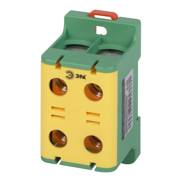 Клеммы силовые вводные КСВ ЭРА NO-224-142 двойная (KE67.3) 16-95 мм2 PE желтая/зеленая