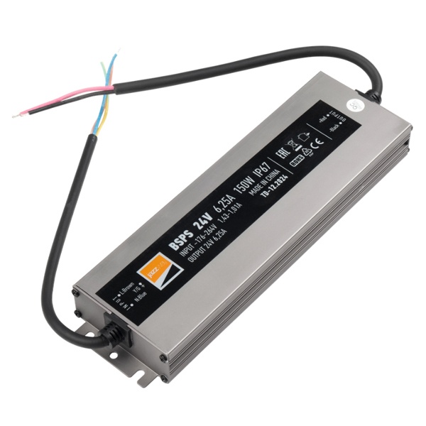 Блок питания для светодиодной ленты JazzWay BSPS 150W 24V 6.25А IP67 224x65x25mm
