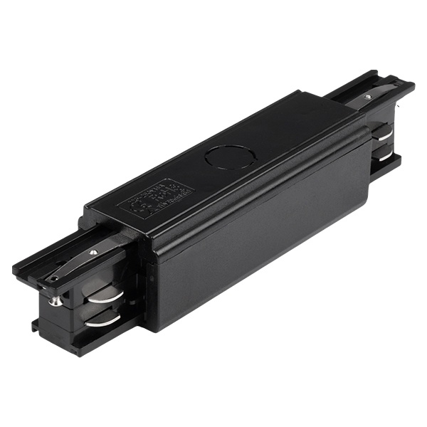 Коннектор для трехфазного шинопровода JazzWay 3P PTR CI-BL LONG прямой внешний черный