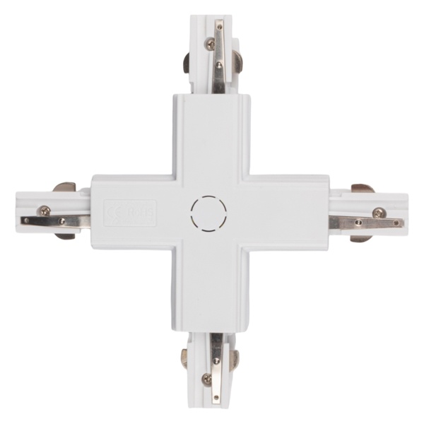 Коннектор для трехфазного шинопровода JazzWay 3P PTR CX-WH X-образный белый