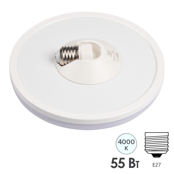 Светодиодная лампа-светильник JazzWay PLED-HP-UFO 55W 4000K E27 4600Lm холодный свет D230x78mm