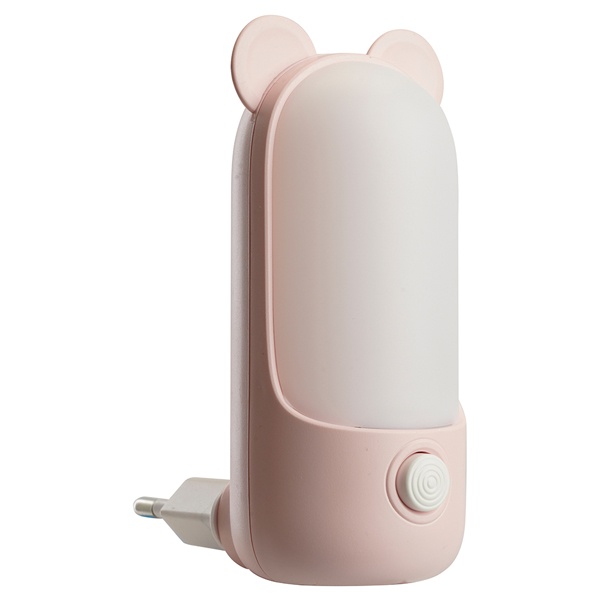 Светильник ночник Мишка Feron FN1172 8LED 2700K/6500K 0,8W 220V розовый