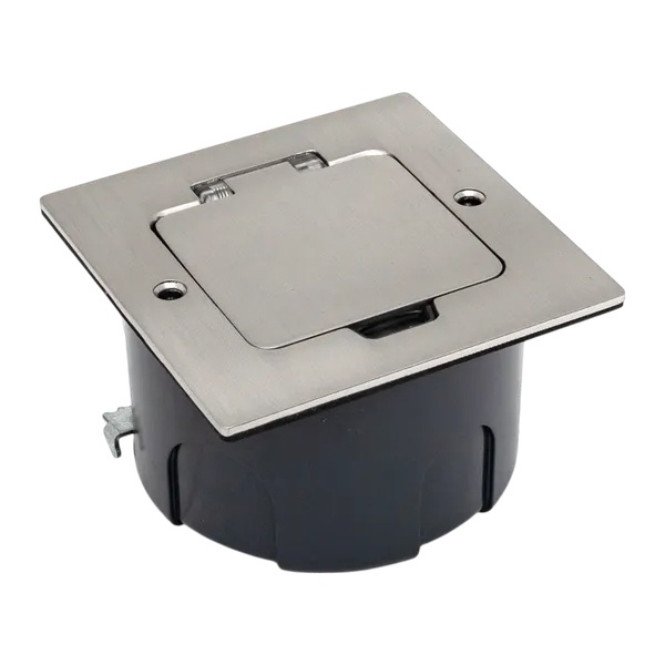 Лючок напольный EKF C-Line 2 под один механизм 45х45 (2 модуля) с коробкой для фальшпола