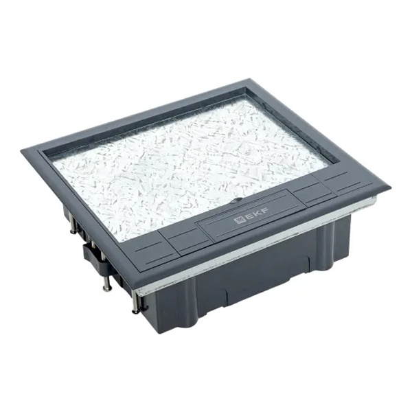 Лючок напольный с изменяемой глубиной EKF C-Line 12 6шт 45х45мм с вертикальной приборной рамкой