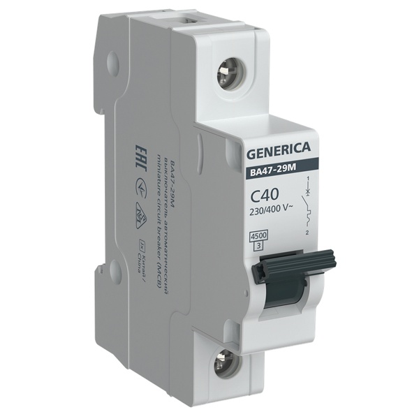 Автоматический выключатель Generica (ИЭК) ВА 47-29М 1Р 40А 4,5кА характеристика С (автомат электрический)