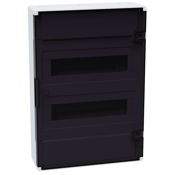 Щит навесной КЭАЗ OptiBox Pro 24-NKR-IP40 24 (2x12) модулей прозрачная черная дверца IP40 (электрический шкаф)