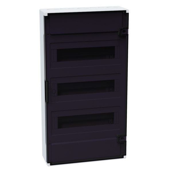 Щит навесной КЭАЗ OptiBox Pro 36-NKR-IP40 36 (3x12) модулей прозрачная черная дверца IP40 (электрический шкаф)