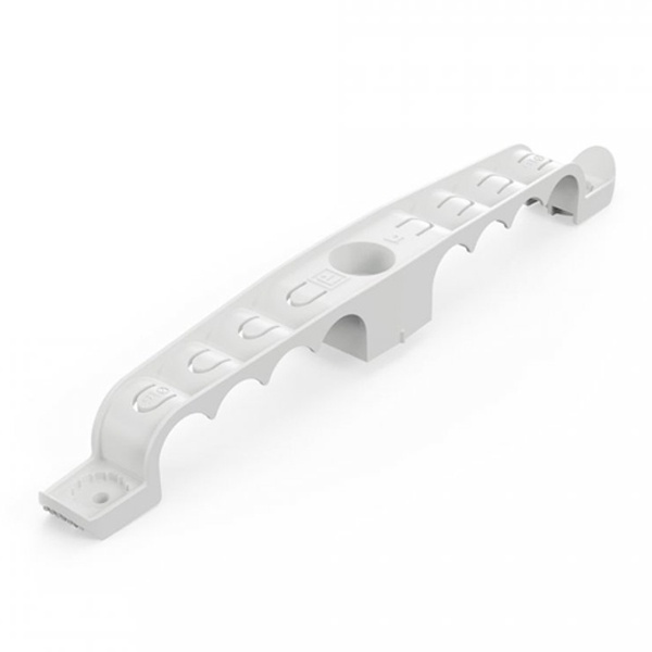 Держатель труб Промрукав для прямого монтажа двусторонний на 8 мест серый d16 [уп.25шт]