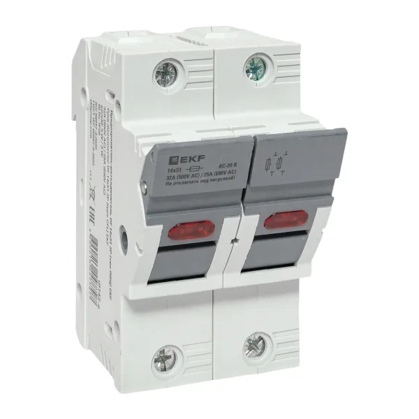 Предохранитель-разъединитель EKF DF 14х51 2П для плавких вставок типа ПВЦ с индикатором