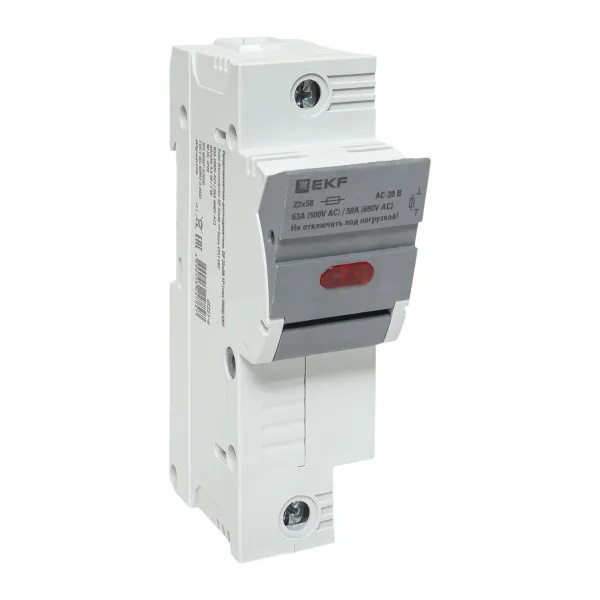 Предохранитель-разъединитель EKF DF 22х58 1П для плавких вставок типа ПВЦ с индикатором