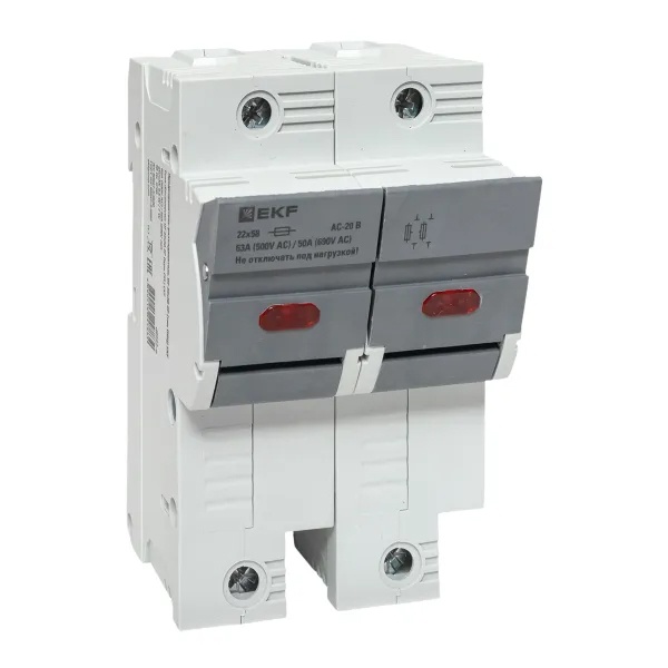 Предохранитель-разъединитель EKF DF 22х58 2П для плавких вставок типа ПВЦ с индикатором