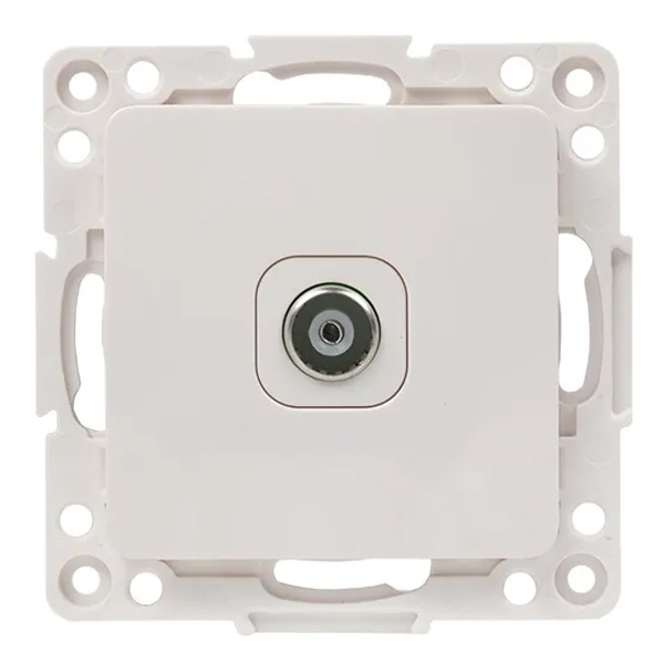 Механизм розетки EKF проходная TV 75Ом 10дБ 5-862МГц Стокгольм белый