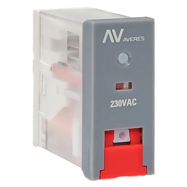 Реле промежуточное с кнопкой и механической индикацией EKF AVERES RPAt 25/1 12A 230В AC